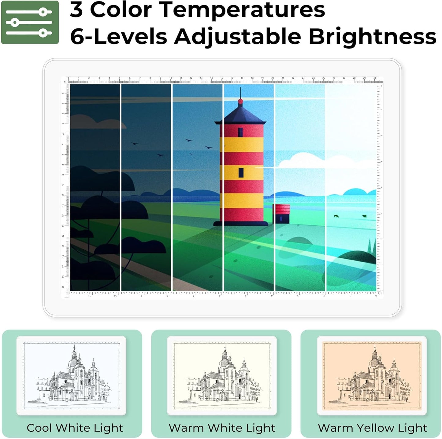 Rechargeable A4 Light Box for Tracing,Bawaslom LED Light Pad with Adjustable Stand and Strong Magnets,Ultra-Thin & Bright Tracing Board for Diamond Art,Sketching,Vinyl Weeding,Architectural Design