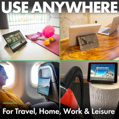 Flight Flap Airplane Phone Holder, Flexible Cell Phone Holder, Folding Cellphone Stand for Desk, Bed, Office, Treadmill - Airplane Gadgets for Long Travel Accessories - Plane Essentials (Green)