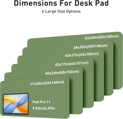 Aothia Non-Slip PU Leather Waterproof Laptop Desk Pad Protector, Blotter Mat, Writing and Mouse Pad for Office & Home, Beige, 23.6" x 13.7" - Colors B