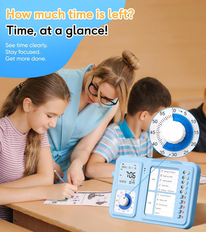 3-in-1 Visual Timer & ADHD Tool for Kids|Adults, Task Timer with Chore Chart Board, Visual Schedule for Kids with Autism, Daily Checklist for Home, School, Classroom, Desk