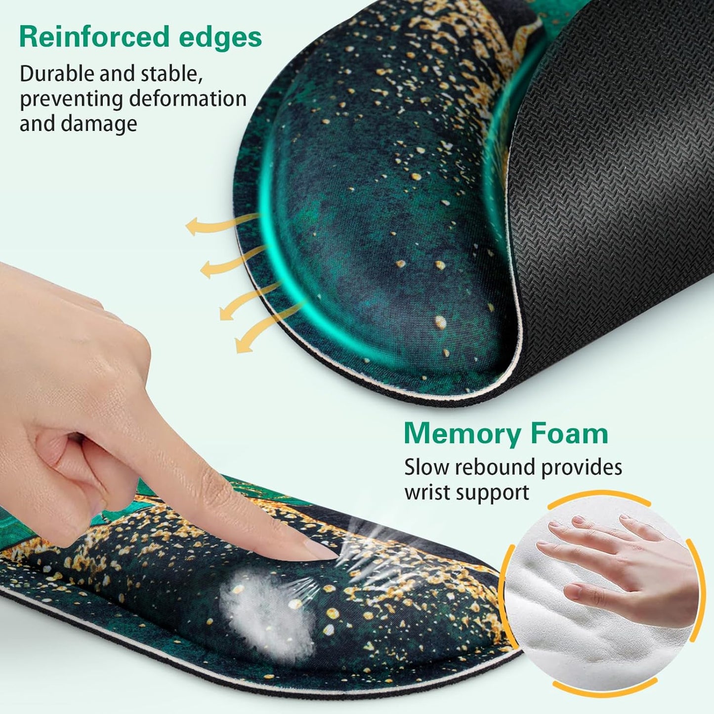Ergonomic Keyboard Wrist Rest, Mouse Pad with Wrist Rest Anime, Cat Gaming Mousepad with Wrist Support, Memory Foam Wrist Rest Set for Computer Keyboard, Funny Cute Office Desk Accessories