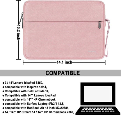 Laptop Sleeve 14 Inch, Water Resistant Traveling Computer Cover with Handle, Shockproof Protective Carrying Laptop Case Compatible for 14 Inch MacBook Air/Pro, HP, Dell, Asus, Lenovo, Black