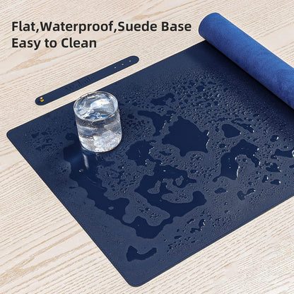 Leather Desk Pad,Wolaile 36x17 inch Large Mouse Pad,Waterproof Non-Slip Writing Desk Blotter,Computer Mat Desktop Protector for Office Home,Black