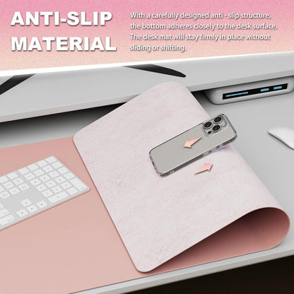 K KNODEL Leather Desk Pad Protector, Office Desk Mat, Large PVC Leather Desk Blotter, Non-Slip Mouse Pad (Dark Brown, 15.7" x 31.5")