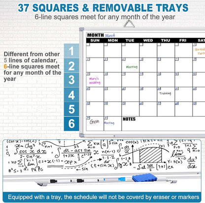 Weekly Planner Whiteboard, Weekly Dry Erase Board for Wall 16" x 12", Double-Sided Weekly Calendar Whiteboard with Pen Tray & Hook, Hanging Writing Schedule Board for Home, School, Office