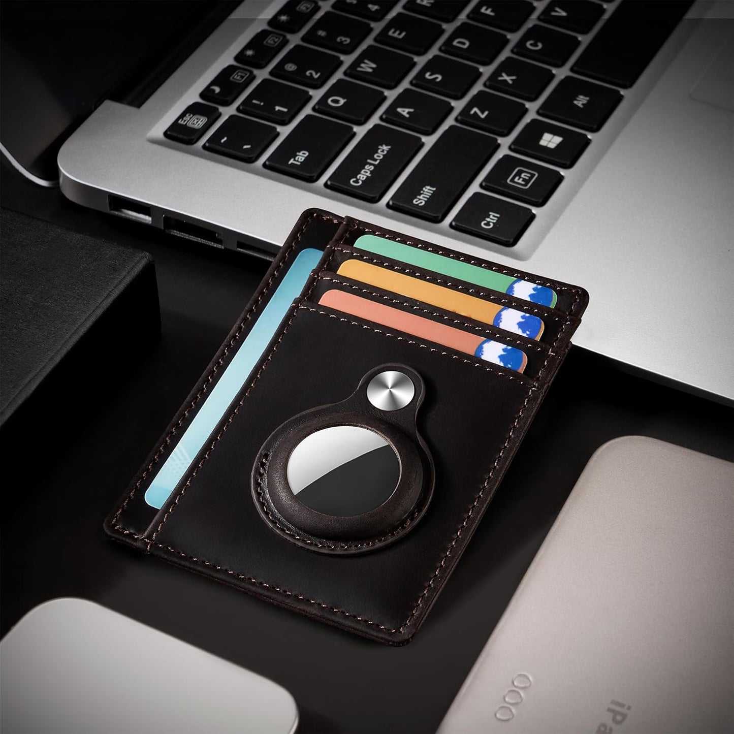 Slim Minimalist Front Pocket Air Tag Wallet, RFID Blocking Card Holder Wallet with Airtag Holder