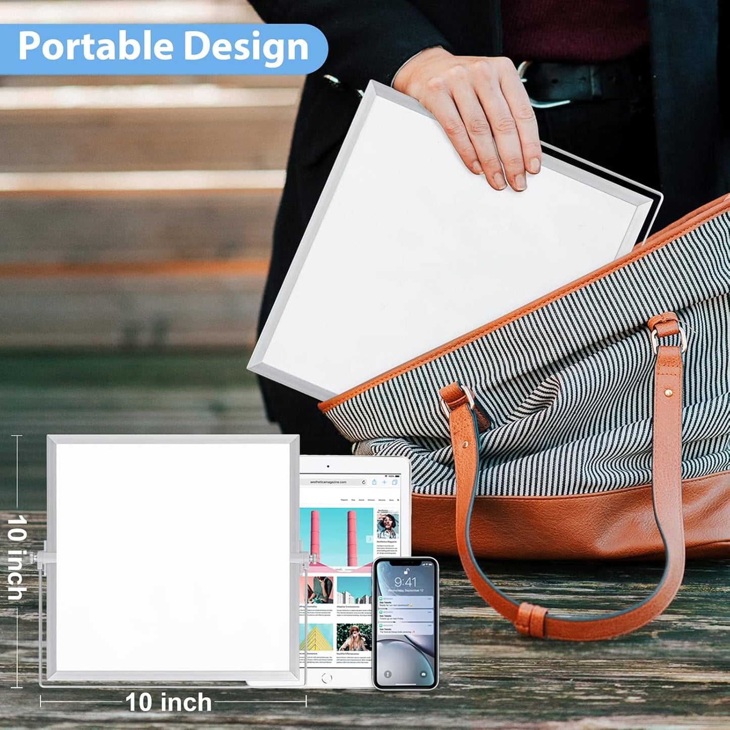 ARCOBIS Small WhiteBoard with Stand 10" X 10", Magnetic Double-Sided Dry Erase White Board Easel for Desk Students Home Office