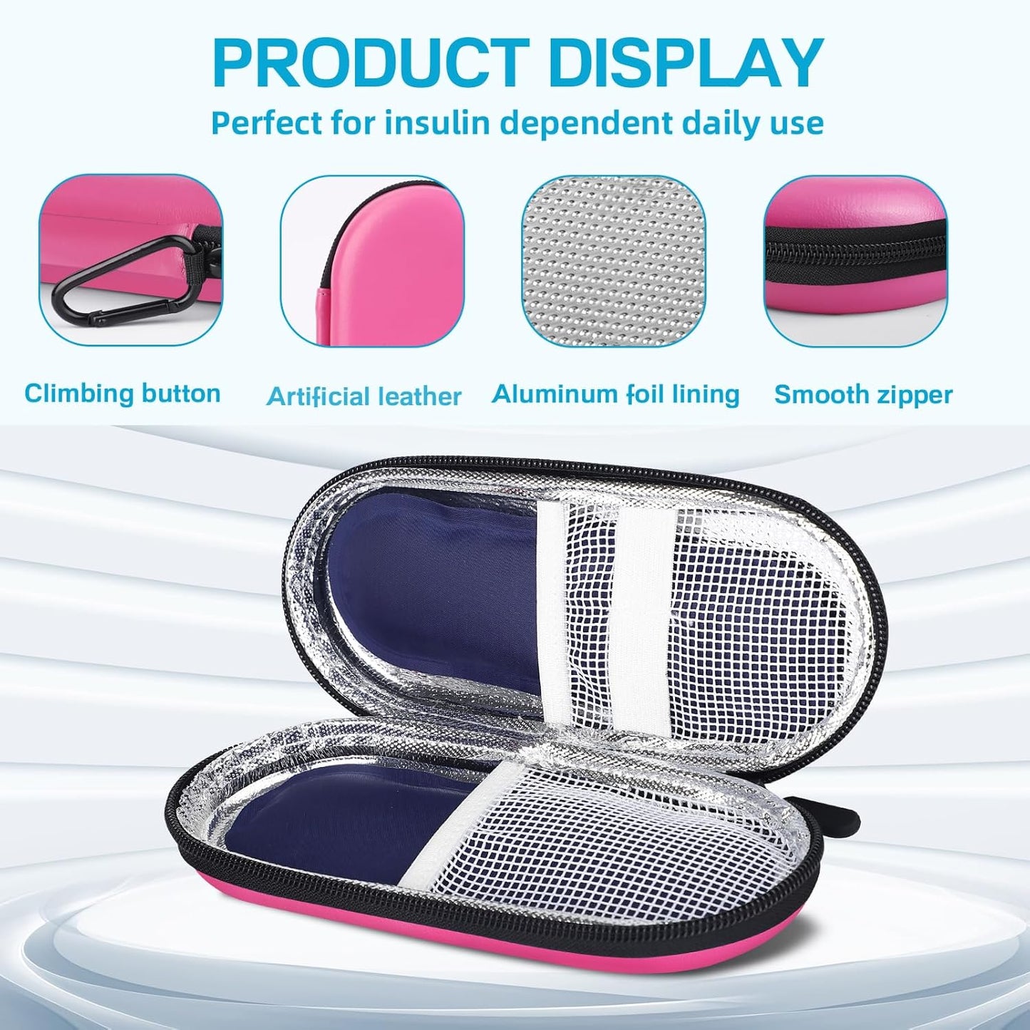 MOSLA Insulin Cooler Travel Case with 2 Reusable Ice Packs for Insulin Pen Portable Medical Cooler Bag for Diabetes and Other Diabetic Supplies for The Daily Life and Trip