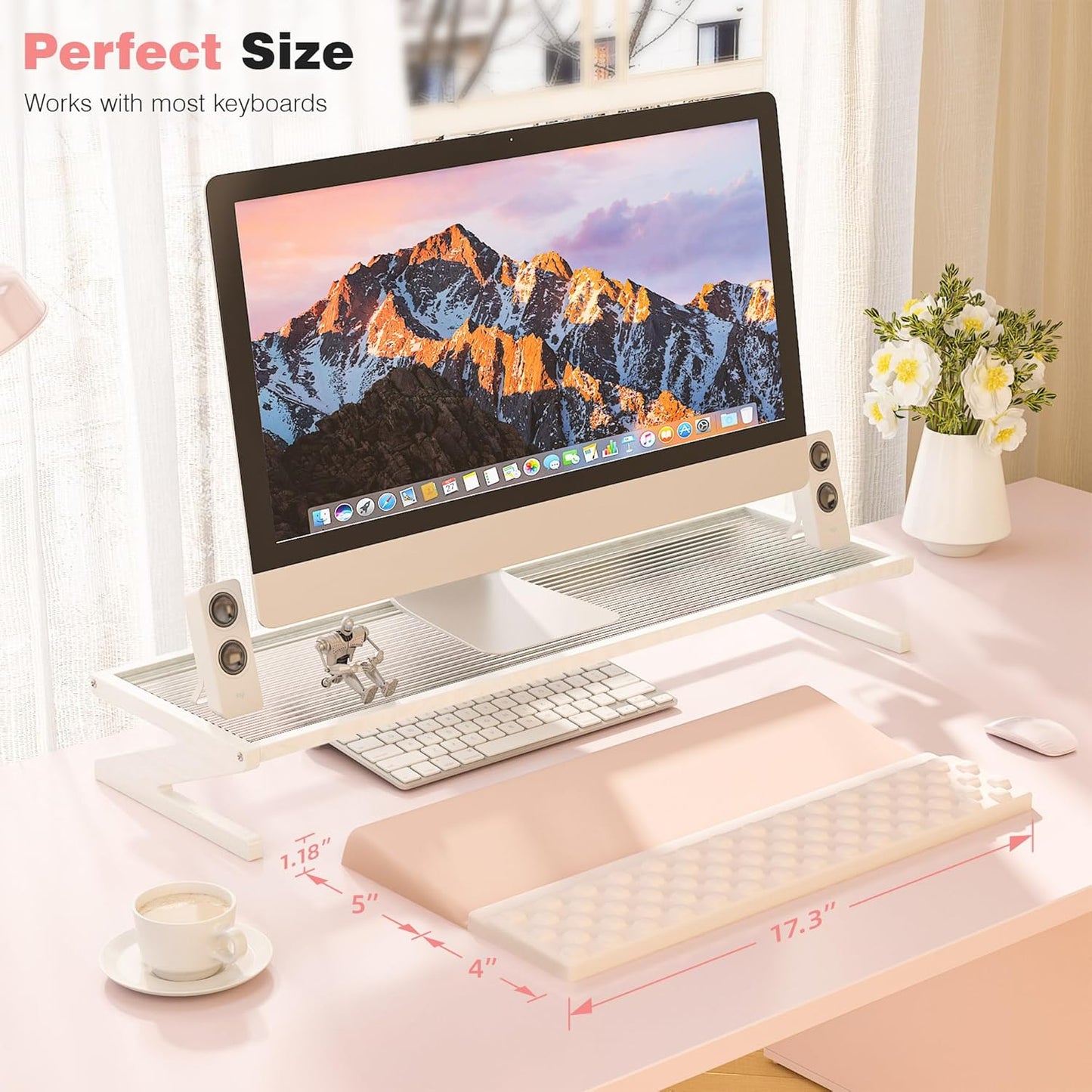 Ospelelf Tilt Keyboard Stand with Wrist Rest, Comfy Ergonomic Keyboard Riser Holder for Office Home