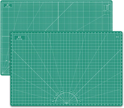 HEADLEY TOOLS 18" x 24" Thickened Self Healing Cutting Mat, A2 Rotary Cutting Sewing Mat for Crafts, Double Sided 5-Ply Table Cutting Board for Fabric Quilting Leather Arts Hobby Project, Grey/Black