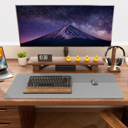 Auhoahsil Felt Desk Mat, Minimalist Large Mouse Pad XXL 35.5 x 15.7 in, Desk Matt for Desktop, Keyboard, Laptop, Computer, Office, Work from Home, Gaming, White