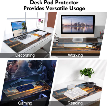 Galdas Mouse Pad For Gaming,Forest Background Pattern XXL XL Large Mouse Mat Long Extended MousePad Desk Mat Non-Slip Rubber Mice Pads Stitched Edges Thin (31.5 x 11.8 x 0.12 Inches) Tree