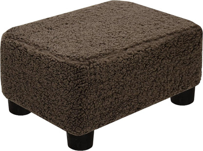 CAROLMADE Small Foot Stool Ottoman Footstool with Legs Under Desk Footrest for Living Room Bedroom and Office, Soft Ivory White