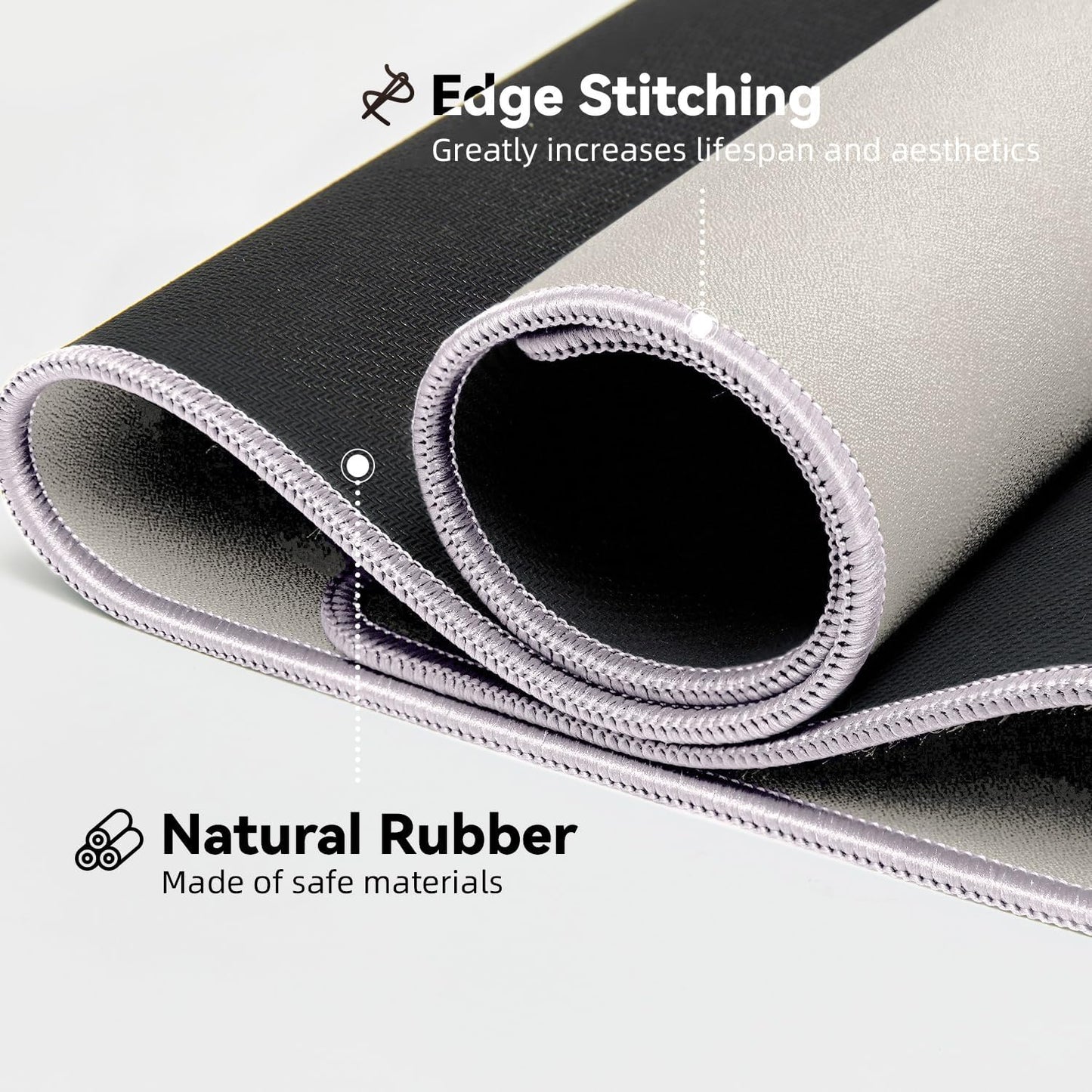 Reniteco Waterproof Large Gaming Mouse Pad with Durable Stitched Edges, Non-Slip Rubber Base, Grainy Jacquard Mouse Mat Desk Pad for Home Office Gaming, 31.5''x11.8''x0.12'', Matte Beige