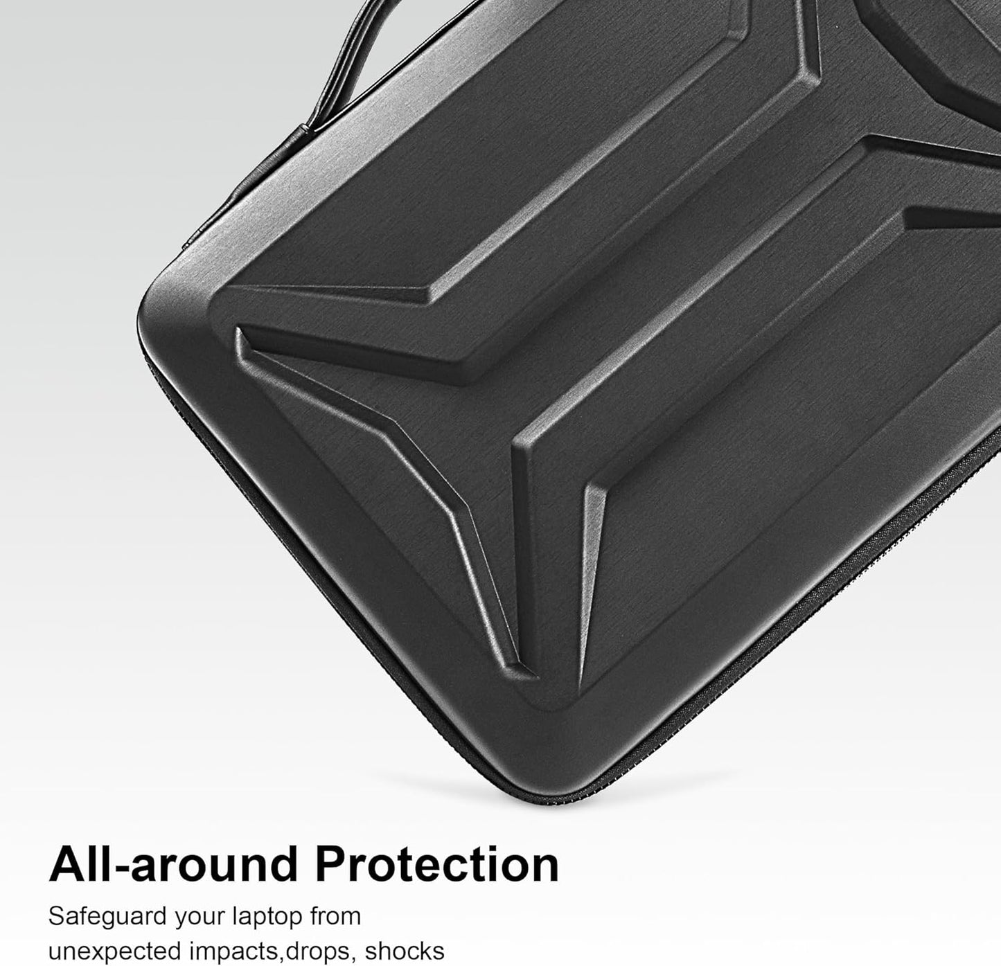 DOMISO 15.6-16 Inch Laptop Hard Case, Waterproof Shockproof Hard Shell Laptop Sleeve Protective Carrying Case with Retractable Handle for Macbook Pro/Lenovo IdeaPad Legion/HP ENVY/Dell XPS,Black
