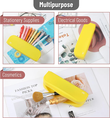 Mr. Pen- Silicone Pencil Case, Aesthetic Pencil Bag for Women, Makeup Pouch, Multifunctional Pouch for Stationery, Cosmetics and Electrical Goods Storage