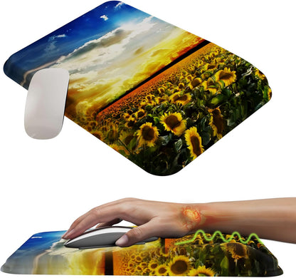 MEKASS Ergonomic Mouse Pad with Wrist Rest, Mouse Pad with Wrist Support for Pain Relief, Memory Foam Mousepad with Massage Design, Non-Slip PU Base for Office, Home, Desk (Classic Black)