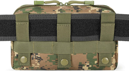 FRTKK Tactical Molle Admin Pouch Utility Laser Cut EDC Tool Pouch Bag Horizontal Modular Pouches Include US Flag Patch and Keychain