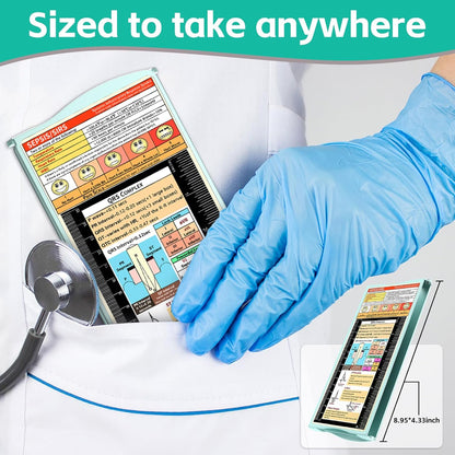 Nursing Clipboard Foldable Nurse Clipboards: Folding Medical Clipboard with Nursing Edition Cheat Sheets Pocket Size Foldable Clipboards for Nurses Clinical Clip Board for Students Doctors Green