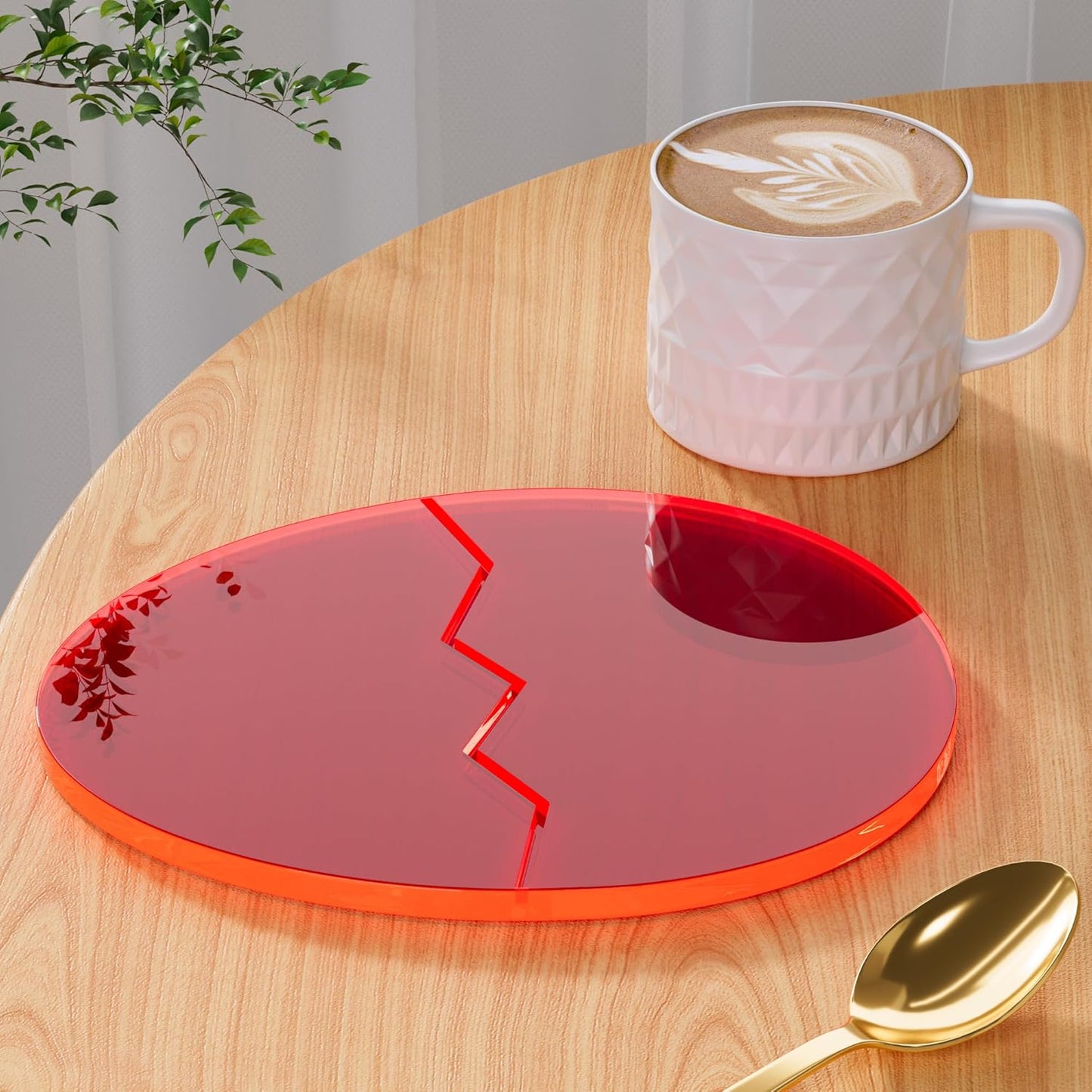 Acrylic Coaster Decorative Plates, Irregular Bar Drink Coaster, Clear Cloud Shape Coffee Cup Coaster, Perfect for Tabletop Protection and Accessories Display.(Gold)