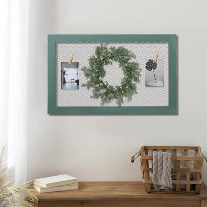 SOFE Farmhouse Memo Board Chicken Wire Frame, Black Large Bulletin Boards for Walls, Hanging Photo Display Board or Jewelry Organizer Wall Grid Panels, Decorative Vision Board for Desktop Office