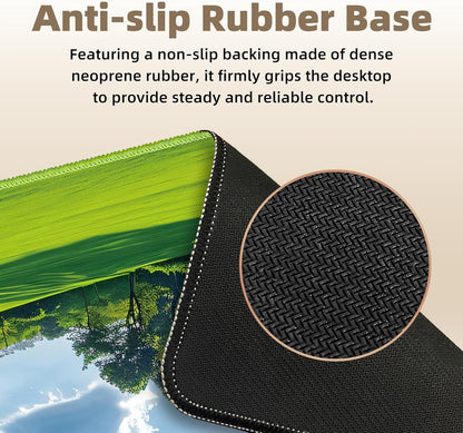 Galdas Mouse Pad For Gaming,Forest Background Pattern XXL XL Large Mouse Mat Long Extended MousePad Desk Mat Non-Slip Rubber Mice Pads Stitched Edges Thin (31.5 x 11.8 x 0.12 Inches) Tree