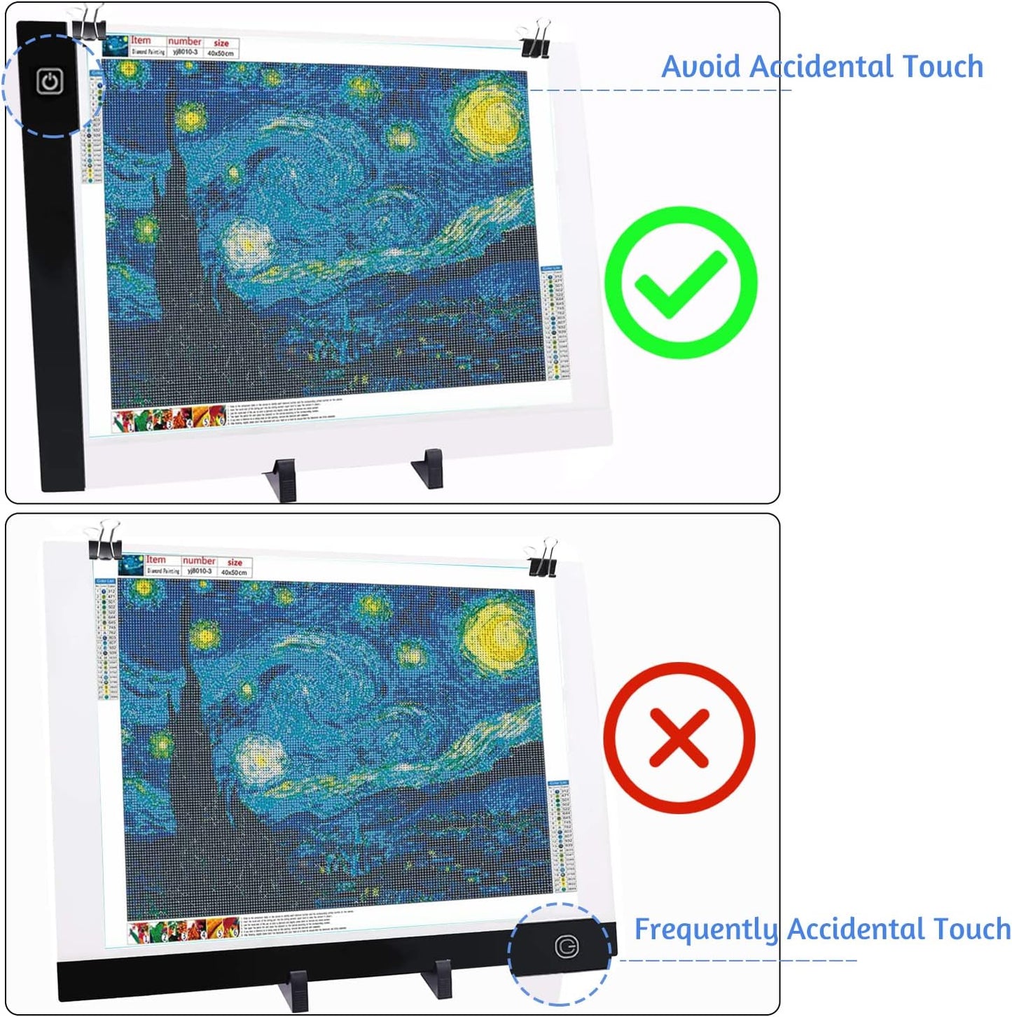 LIRUNQIU 59 Pcs Diamond Painting A4 LED Light Pad Kit, 5D Diamond Painting Accessories Tool Kit Full Drill for Adults and Kids, Supplies Includes Storage Case, Pens,Stand,Pad Board and More