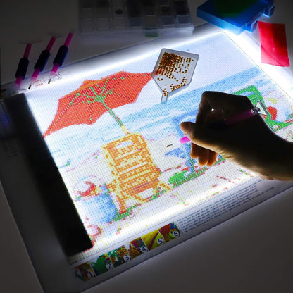 A3 LED Light Pad for Diamond Painting,Ratukall Diamond Art Light Board Kit,Adjustable Brightness Light Box for Tracing with Diamond Painting Accessories and Tools Includes Storage Case, Pens,Stand