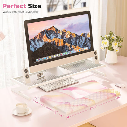 Ospelelf Tilt Keyboard Stand with Wrist Rest, Comfy Ergonomic Keyboard Riser Holder for Office Home