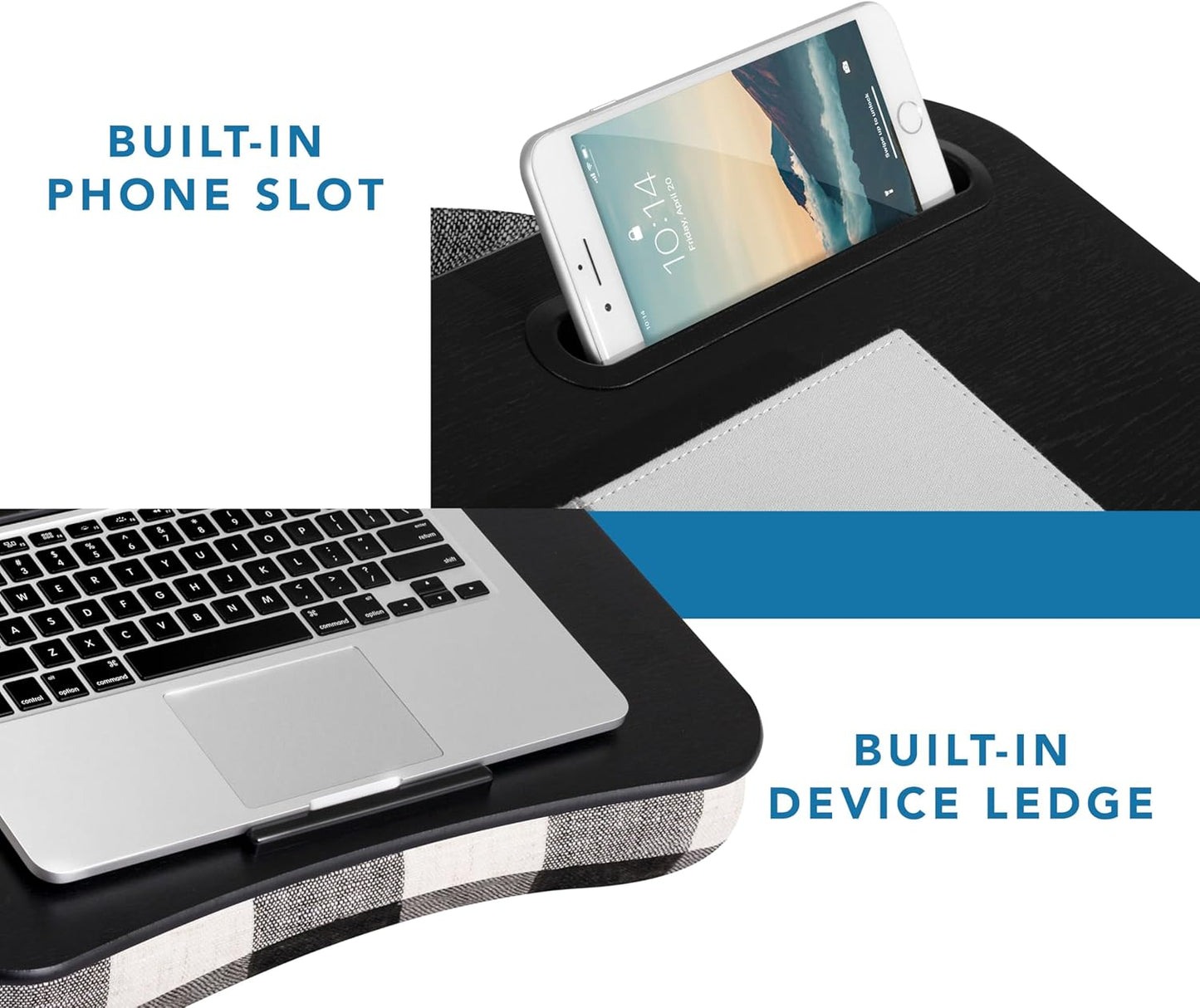 LAPGEAR Designer Lap Desk with Phone Holder and Device Ledge - Arrow Stripes - Fits up to 15.6 Inch Laptops - Style No. 45411