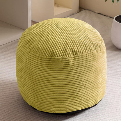 HIGOGOGO Round Stuffed Pouf Ottoman, Corduroy Poufs with Foam Chunk Filling, Furry and Fluffy Pouf Foot Stool Storage Ottoman, 20 X 15 Floor Poufs Foot Rest for Living Room, Dark Grey