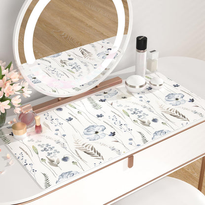 QIYI Large Mouse Pad, Cute Pink Desk Mat for Desktop, Women Girls PU Leather Desk Pad Waterproof Gaming Mousepad, Rose Gold Marble Computer Protector Writing Pad for School Office Home 31.5" x 15.7"