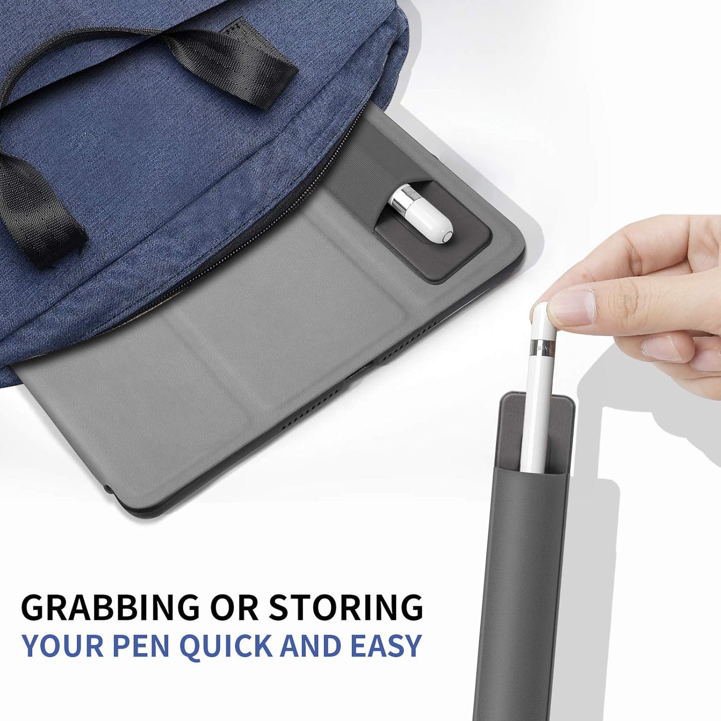 2 Pack Pencil Holder for Apple Pencil 1st 2nd Generation, YUOROS Adhesive Pencil Sleeve for iPad iPad 9th/8th Gen, Tablet Stylus Surface Pen (Black, Black)