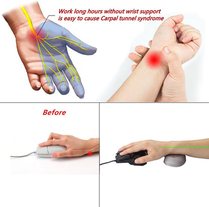 BRILA Ergonomic Memory Foam Mouse Wrist Rest Support Pad Cushion for Computer, Laptop, Office Work, PC Gaming - Massage Holes Design - Wrist Pain Relief (Black Mouse Wrist Rest)