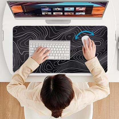 Dual-Sided Desk Pad, Large Mouse Pad - Natural Cork & PU Leather Non-Slip Waterproof Desk Mats for Office and Home (Blue, 31.5" x 15.7")