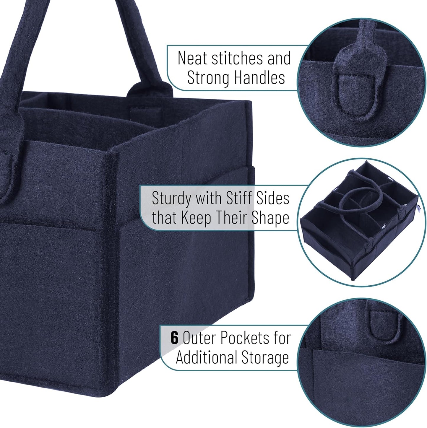 Mr. Pen- Baby Diaper Caddy Organizer, Gray, Medium, Nursery Storage Bin and Car Organizer for Diapers and Baby Wipes