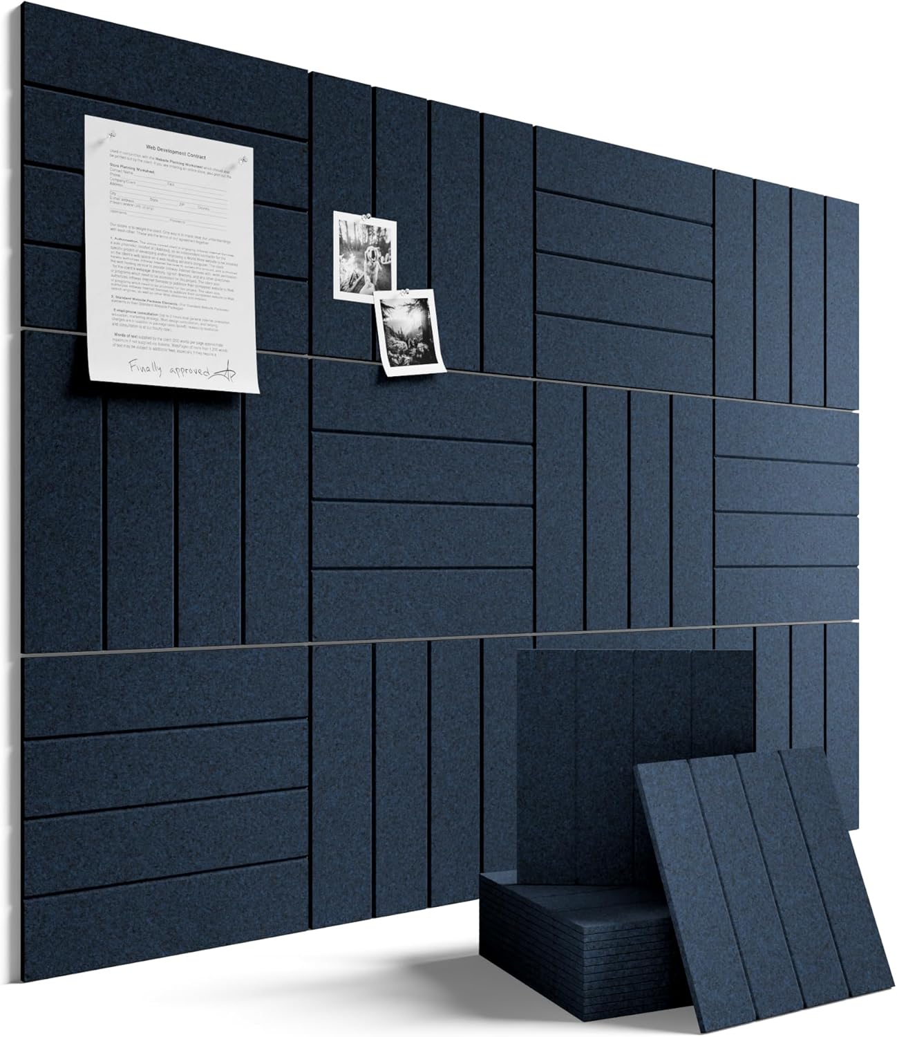 Fluxynara Large Felt Bulletin Board 48" x 36" Cork Board Alternative-12 Pack with 70 Safe Removable Adhesive Tabs, Cork Boards for Walls Cork Board for Home Office Classroom Pin Board (Oatmeal)