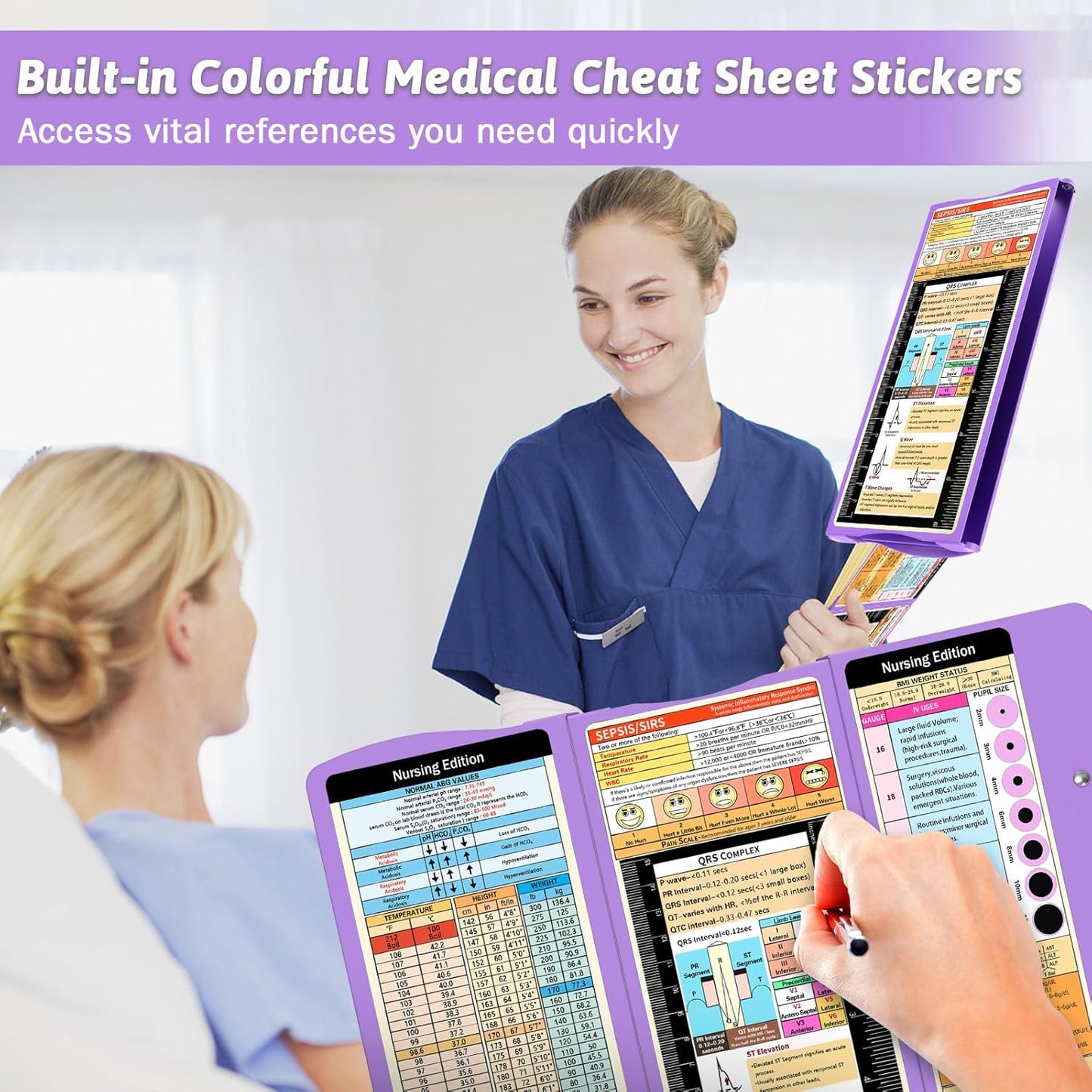 Clipboard Foldable Without Edition Cheat Sheets Aluminum 3 Layers Foldable Clipboards Pocket Size Profile Clip Clipboards Notepad for Students, Nurses,Contractor Trucker Driver