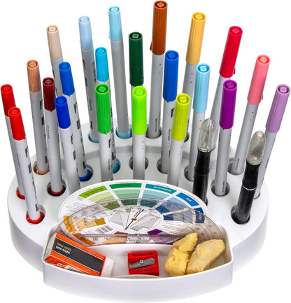 ArtBin 6974AG Desktop Accessory Storage with 24 Slots, [1] Art & Craft Organizer, White