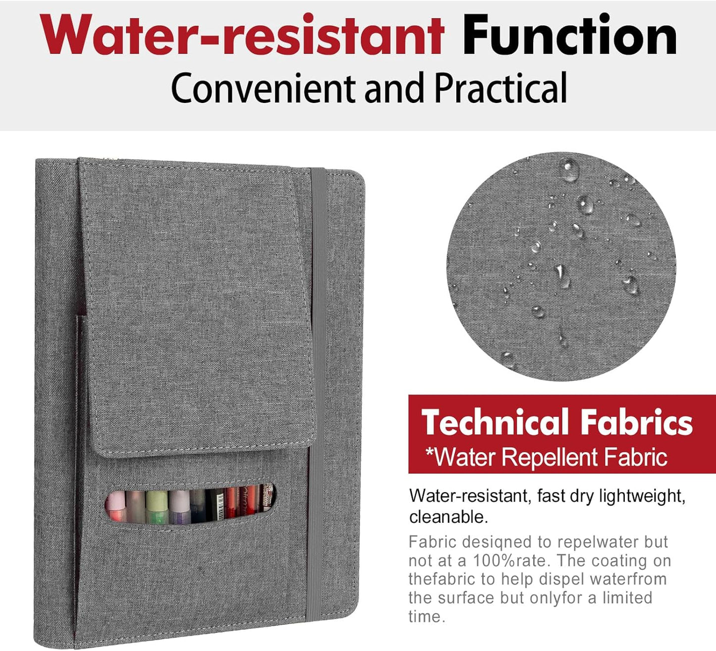 Journal Cover for Rocketbook Flip | 6"x9" Steno Pad Holder & Top Spiral Notebook Cover | Waterproof Folio with Pen Loop & File Pocket for A5, Executive Size Notebooks (Black)