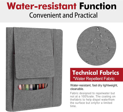 Journal Cover for Rocketbook Flip | 6"x9" Steno Pad Holder & Top Spiral Notebook Cover | Waterproof Folio with Pen Loop & File Pocket for A5, Executive Size Notebooks (Black)