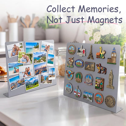 Geyoga 2 Pack Magnetic Bulletin Board with Stand, 16 x 12 Inch Black Magnet Display Board for Memo, Menu, Notes, Photos, for Kitchen Countertop, Office Desk, School