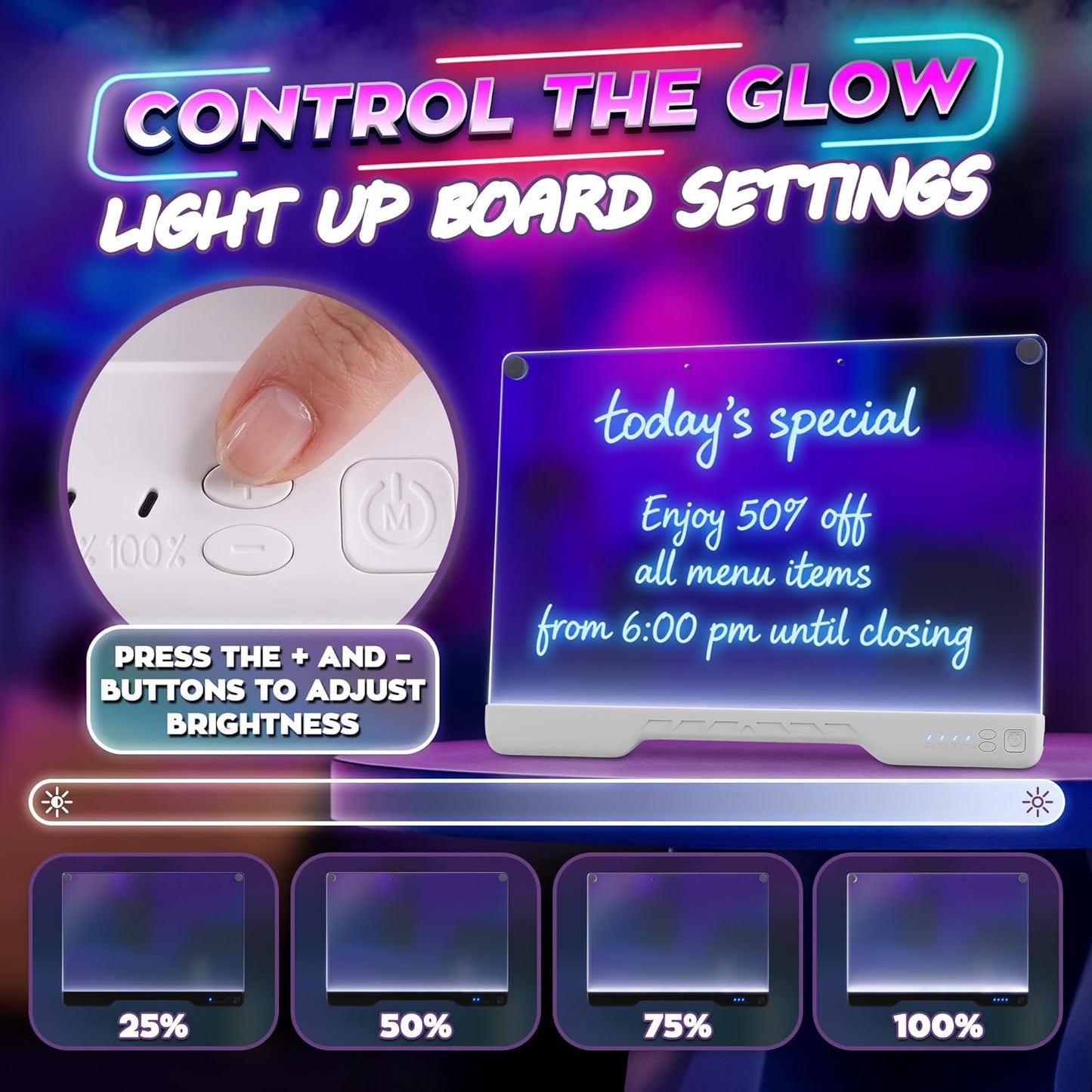 Upgraded 16” LED Drawing Board – Rechargeable, 7 Colors, 10 Light Modes, Adjustable Brightness – Acrylic Light Board for Tracing with Stand, Markers and Full Kit – Birthday Gift Set (Black)