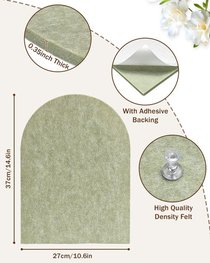 Arched Felt Bulletin Board, Cork Board Alternative for Wall, 10.6in x 14.6in Self-Adhesive Pin Board, 0.35" Thick 2 Pack for Home Office Decor (Camel-2727-2p)