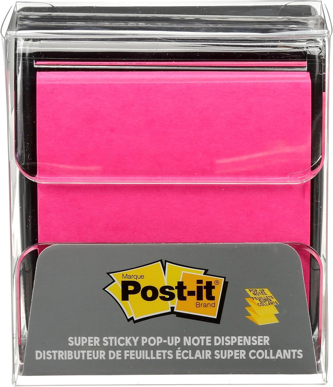 Post-it Pop-up Notes Dispenser, 3x3 in, Black Base Clear Top, Pack Includes Dispenser and a 45-Sheet Pad of Pop-up Notes (WD-330-BK)