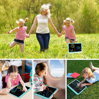 FLUESTON LCD Writing Tablet for Kids, 10 Inch Doodle Board, Colorful Drawing Pad for Toddler, Educational Travel Toy Gifts for 3-8 Year Old Girls Boys, Erase Lock Writing Board - Pink