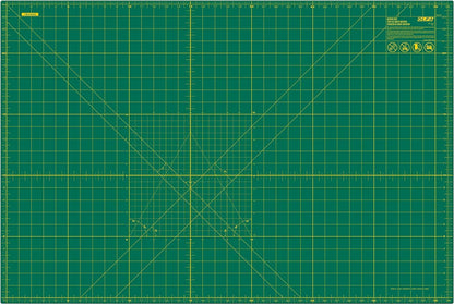 OLFA 24" x 36" Self Healing Rotary Cutting Mat (RM-MG) - Double Sided 24x36 Inch Cutting Mat with Grid for Quilting, Sewing, Fabric, & Crafts, Designed for Use with Rotary Cutters (Green)