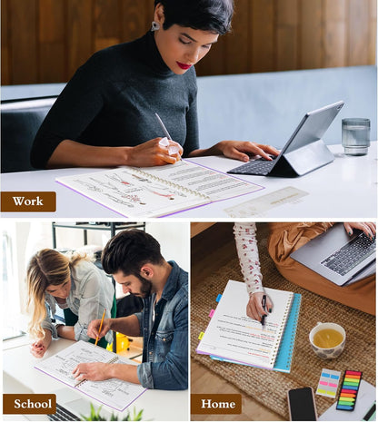 Dotted Notebook, Spiral Notebook Journal 8.5” x 11”, A4 Large Dot Grid Notebooks for Women Men, 100 GSM Dotted Paper, Plastic Hardcover Spiral Bullet Journals for Work School Sketching, Green