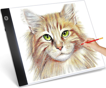 Guiseapue A4 Diamond Art Light Board, Ultra-Thin Light Pad for Painting, Light Table Tracing Light Box for Drawing, Tattoo, Weeding Vinyl, Sketching, Painting Accessories Gifts for Her, Kids, Him