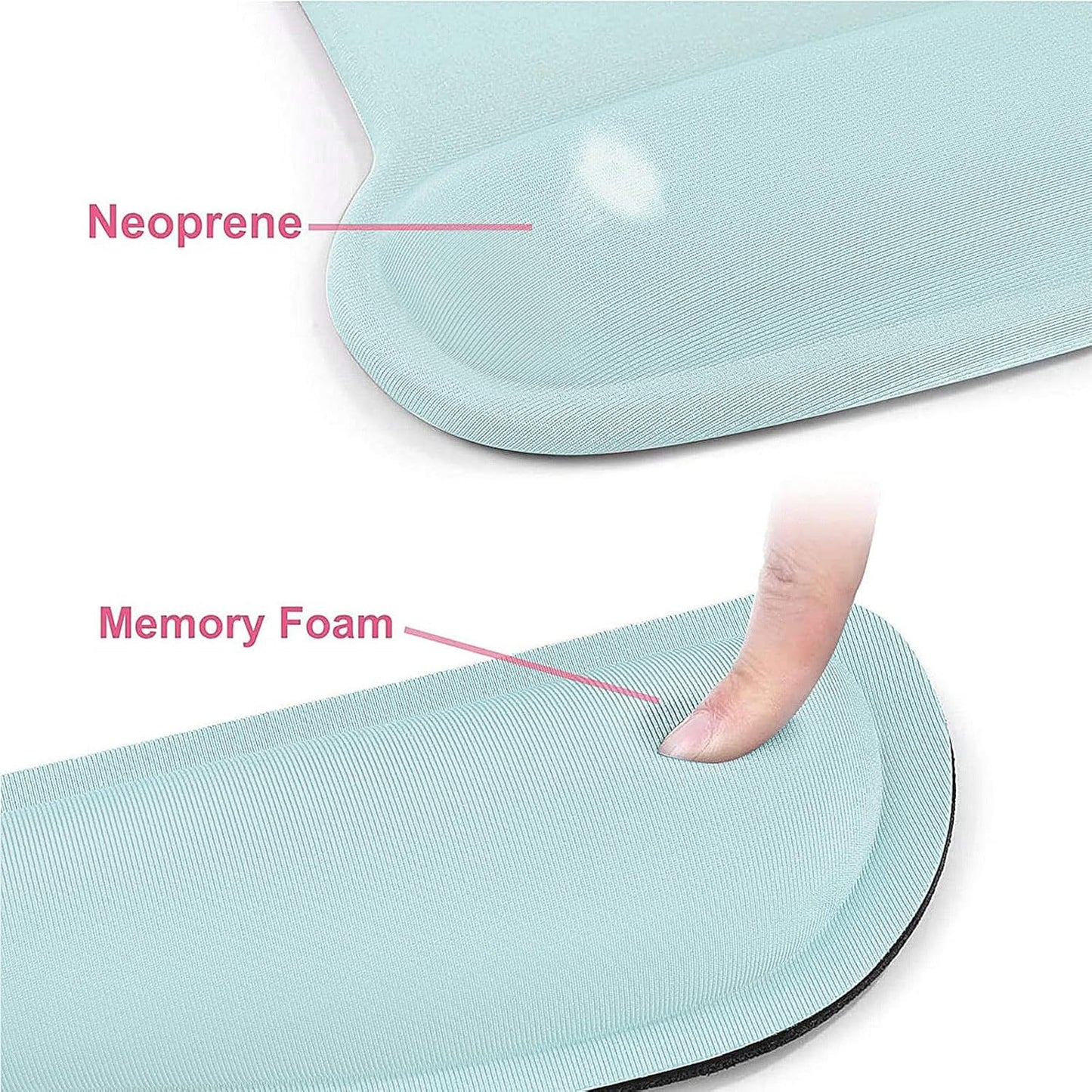 MOSISO Wrist Rest Support for Mouse Pad & Keyboard Set, Ergonomic Mousepad Non-Slip Base Home/Office Pain Relief & Easy Typing Cushion with Neoprene Cloth & Raised Memory Foam, Black
